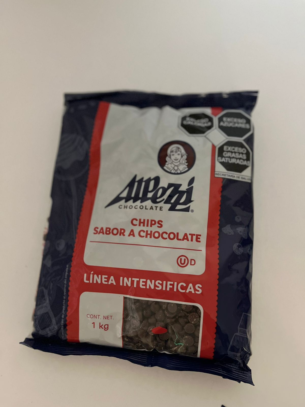 ALPEZZI chips sabor a chocolate semiamargo 1K