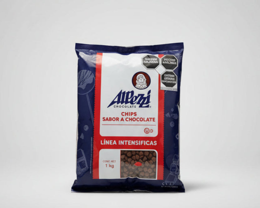 ALPEZZI chips sabor chocolate lácteo 1K