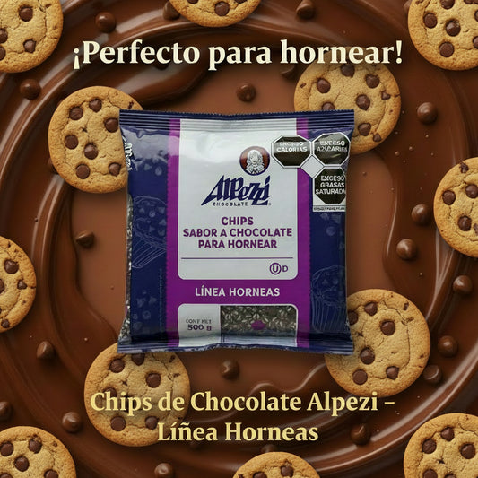 ALPEZZI  chips sabor chocolate para hornear 500g