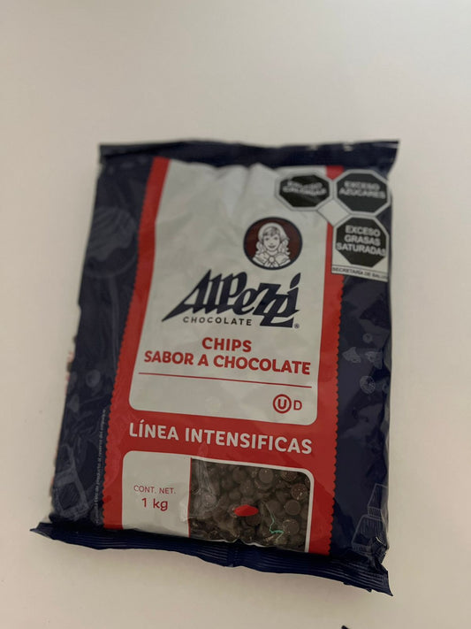 ALPEZZI chips sabor a chocolate semiamargo 1K